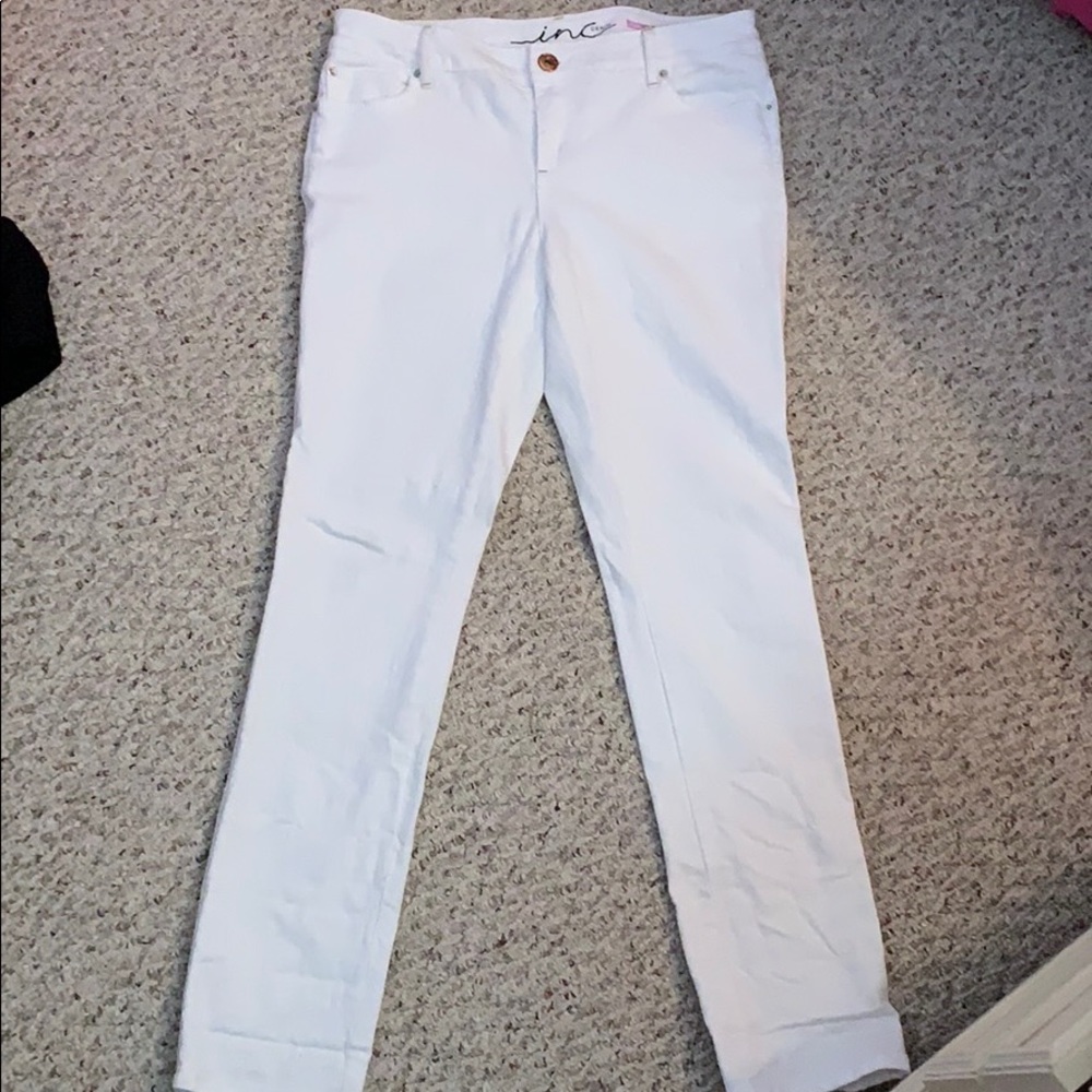INC white jeans boyfriend fit